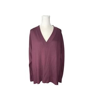 Chelsea28 ‎ Soft V-Neck Sweater Size XL - Wine Color